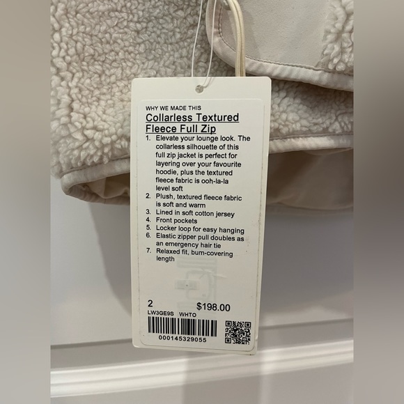 NWT Lululemon Collarless Textured Fleece Full Zip - Picture 4 of 6